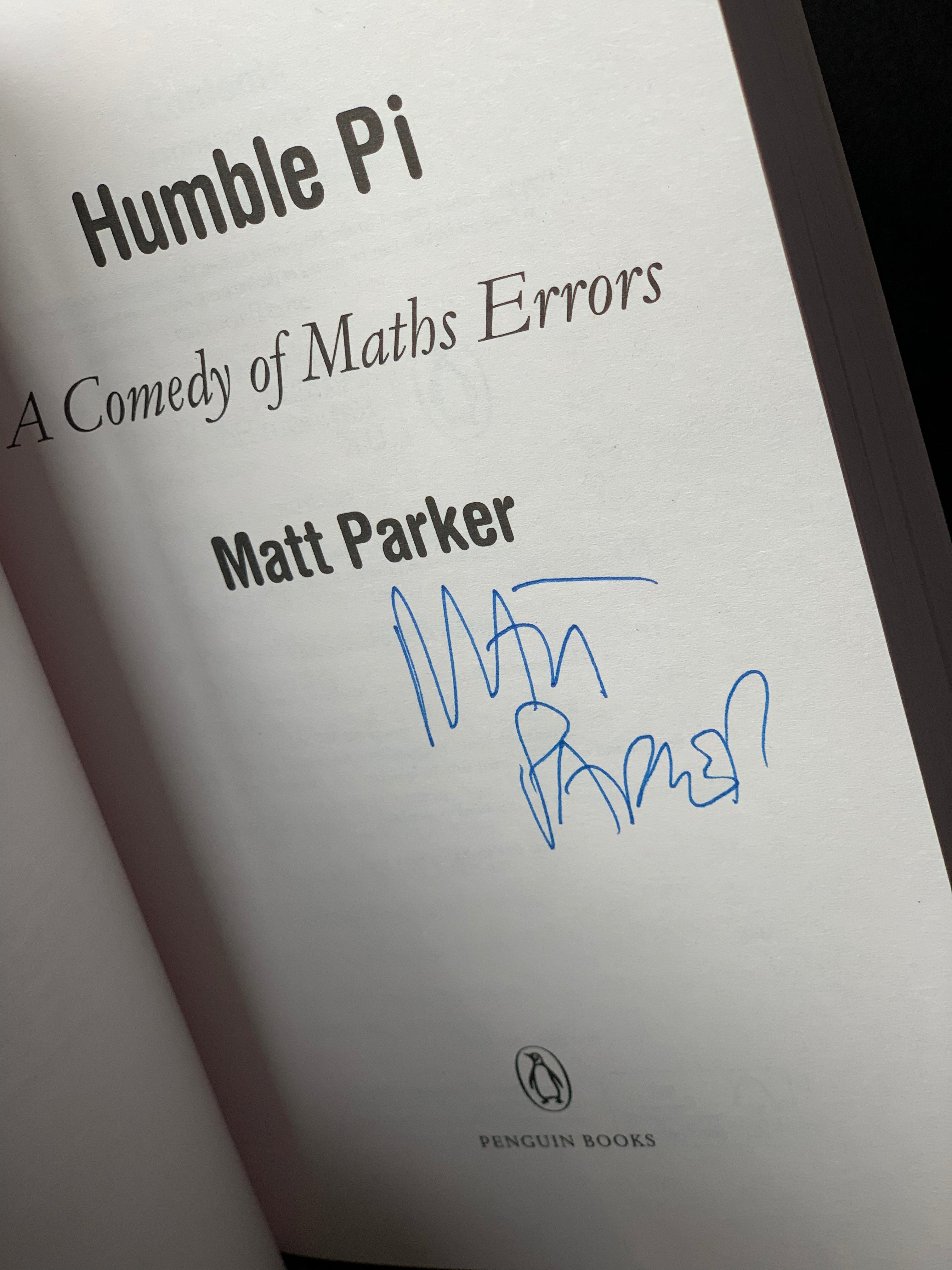 Humble Pi by Matt Parker (signed )