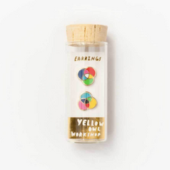 RGB/CMYK earrings in packaging