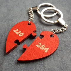 Amicable Numbers pair of keyrings