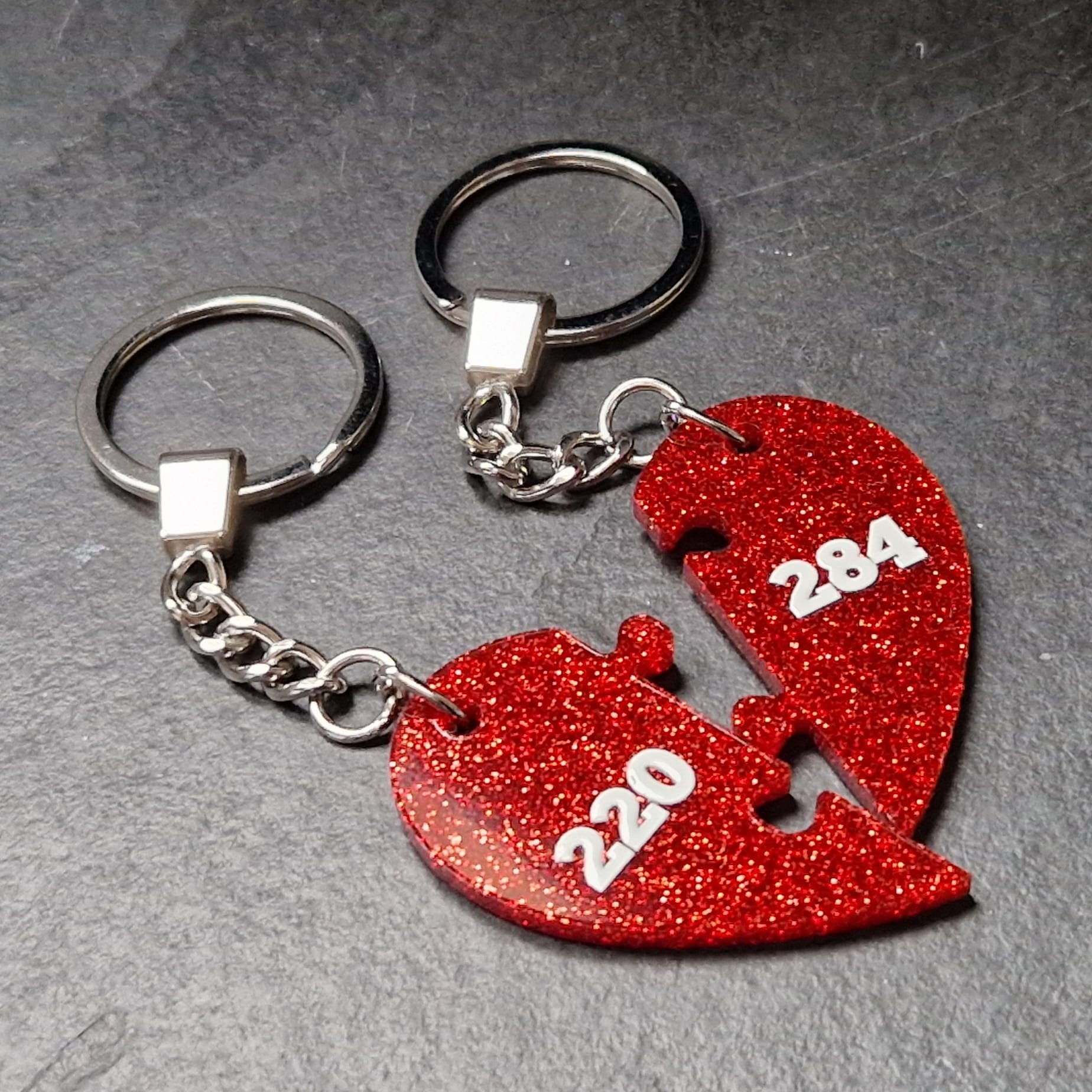 Amicable Numbers pair of keyrings