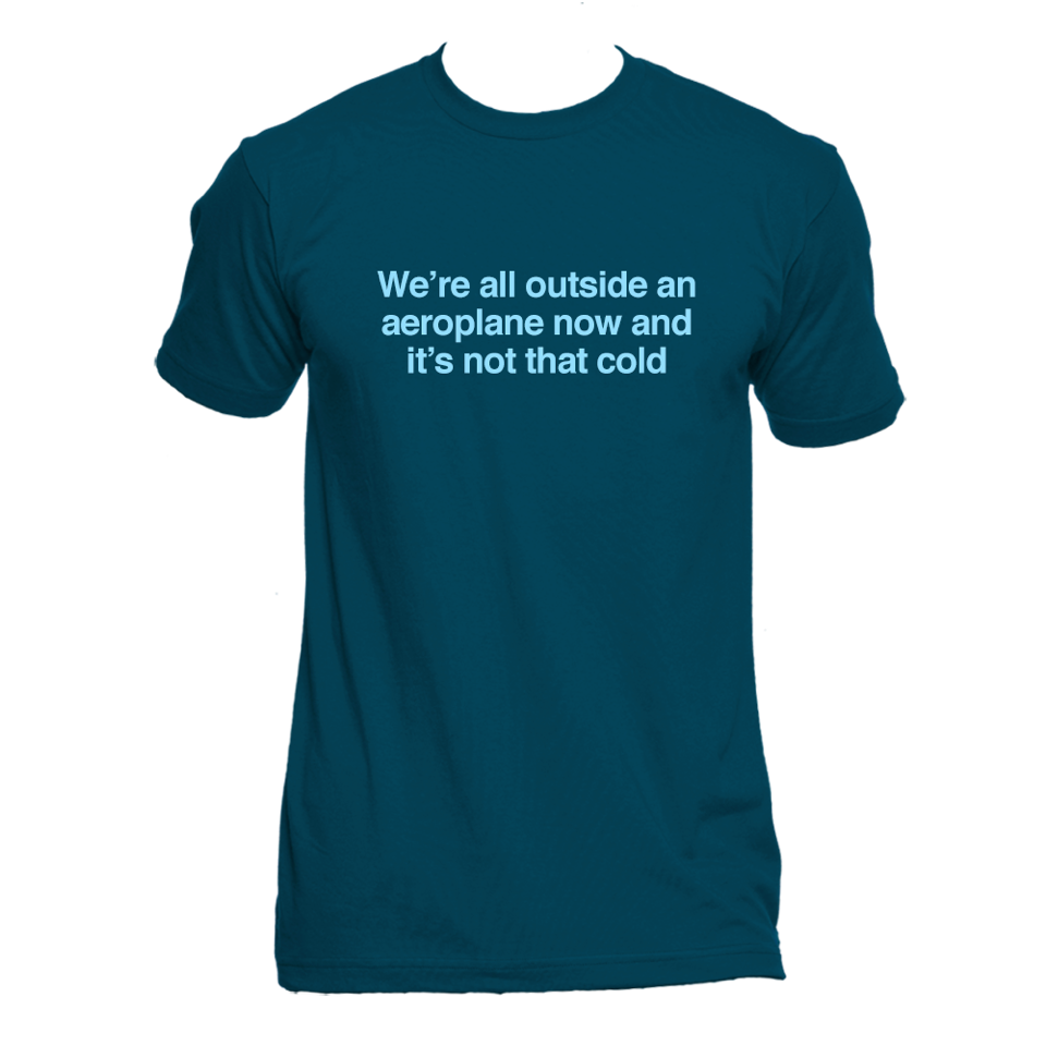 "We're All Outside An Aeroplane Now And It's Not That Cold" T-Shirt