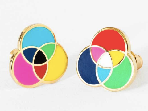 RGB/CMYK Earrings by Yellow Owl Workshop
