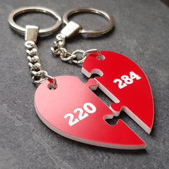 Amicable Numbers pair of keyrings